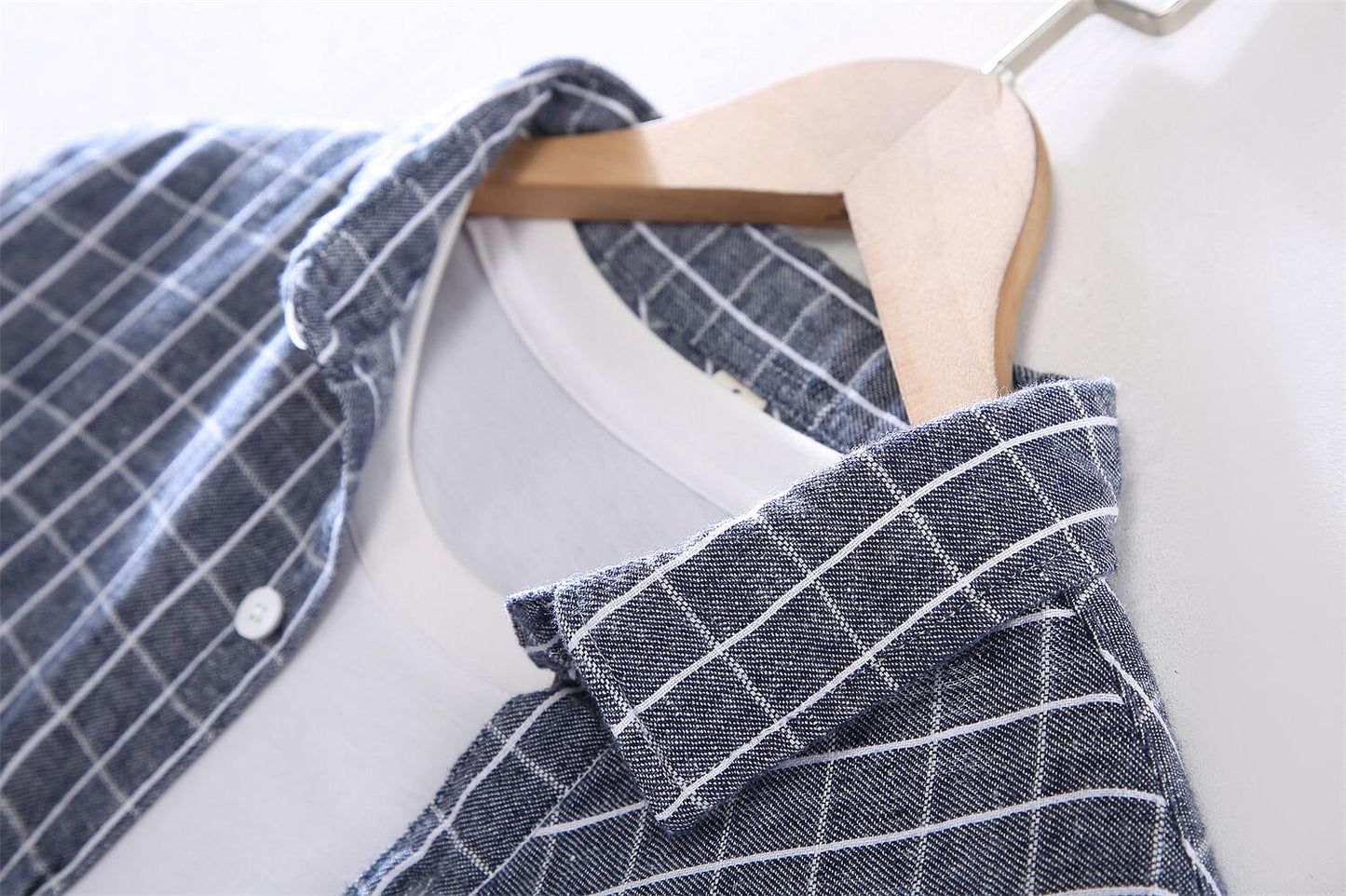 Plaid Square Collar Shirt - Casual Workwear