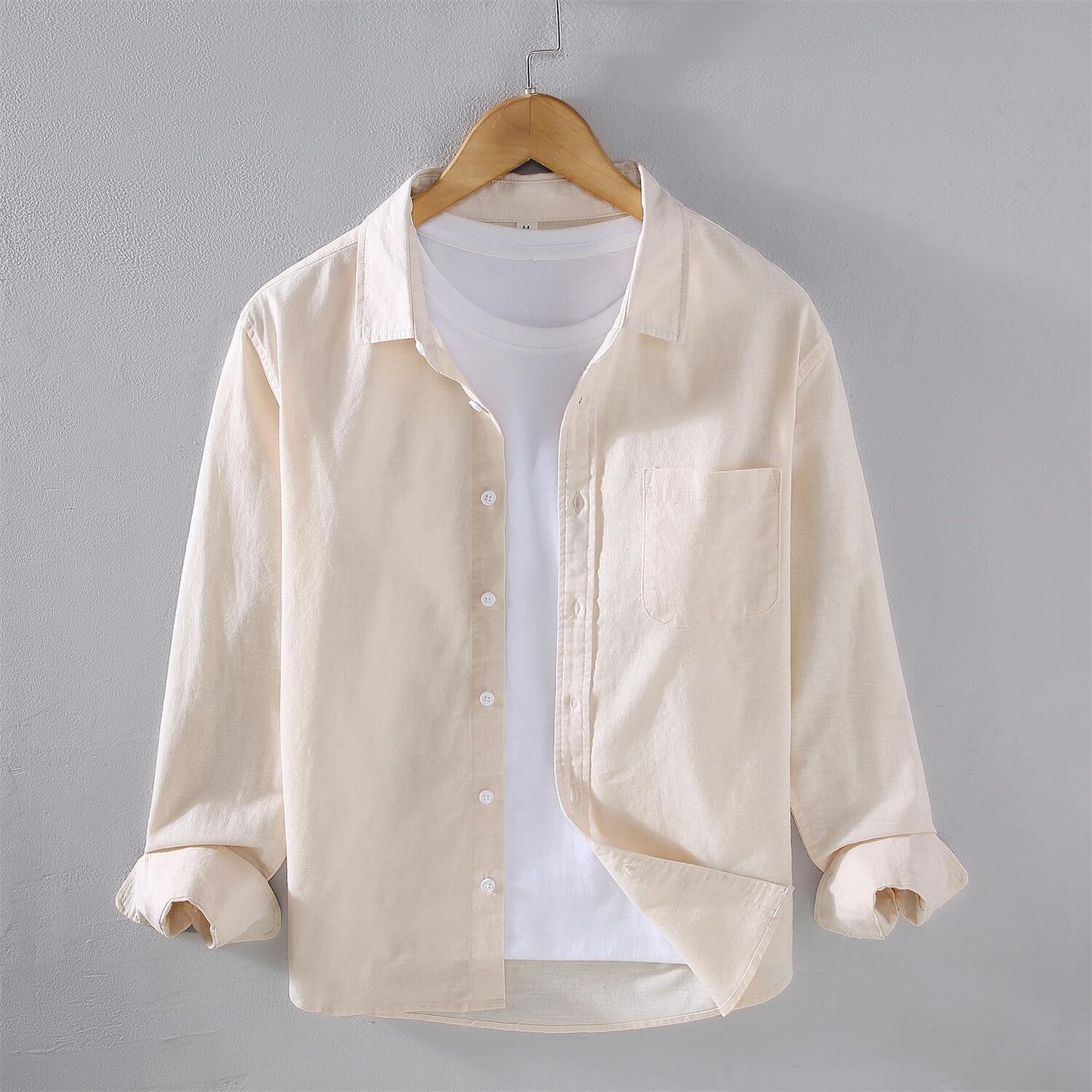 Retro Linen Cotton Long Sleeve Shirt