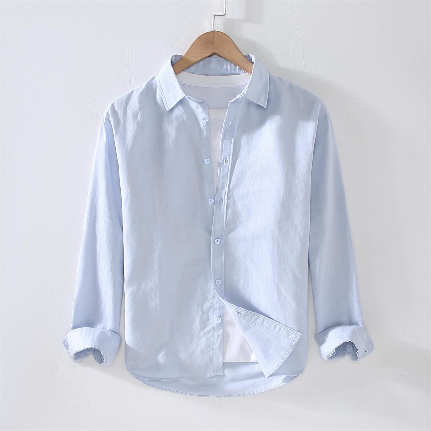 Long Sleeve Cotton Linen Casual Shirt